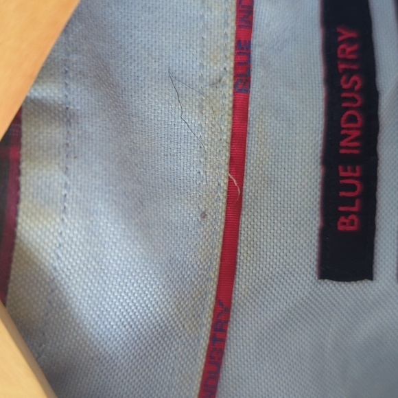 Blue Industry Perfect Fit Shirt Size 39, navy and pink plaid - Picture 8 of 10